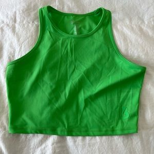 Buff Bunny Crop Tank Large Lime Green